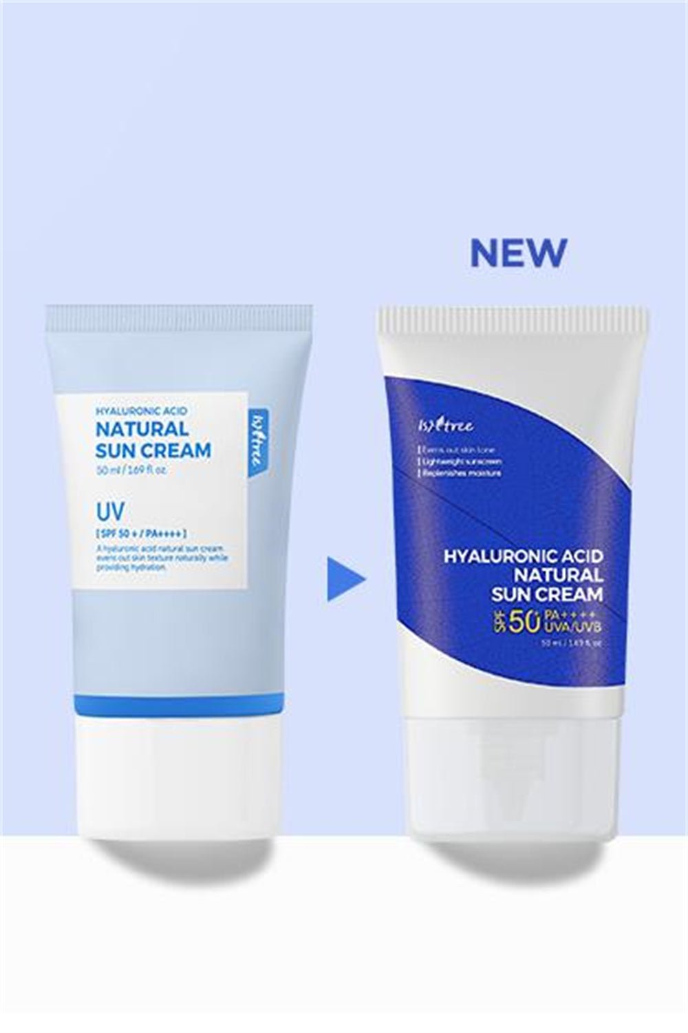 ISNTREE HYALURONIC ACID NATURAL SUN CREAM SPF50+ PA++++ (50ML)
