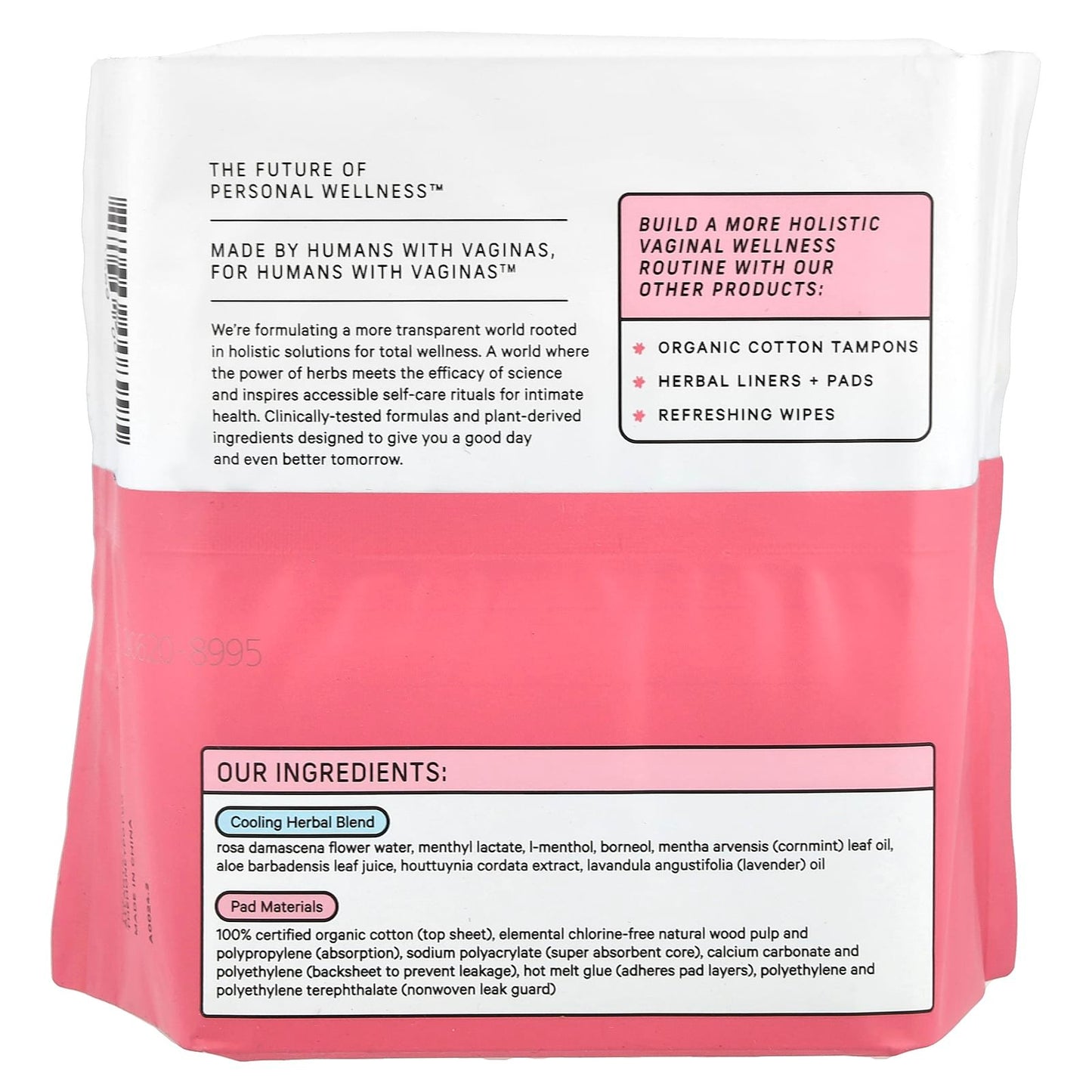 The Honey Pot CompanyOrganic Herbal-Infused Pads with Wings, Postpartum Overnight, 12 Count