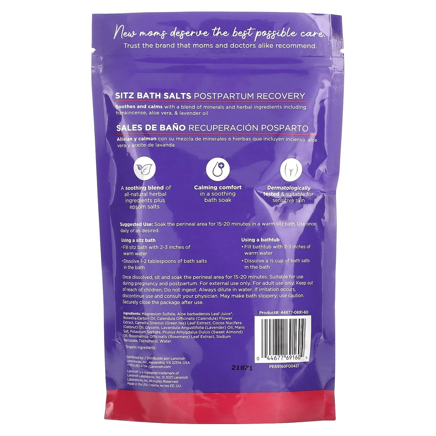 Lansinoh Sitz Bath Salts, Pospartum Recovery, (283 g)