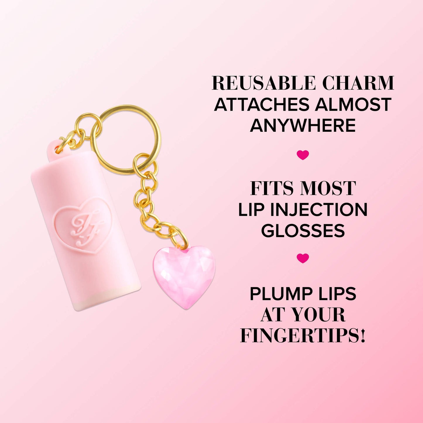 Too faced Charmed Life Set: Maximum Plump Lip Gloss & Key Chain