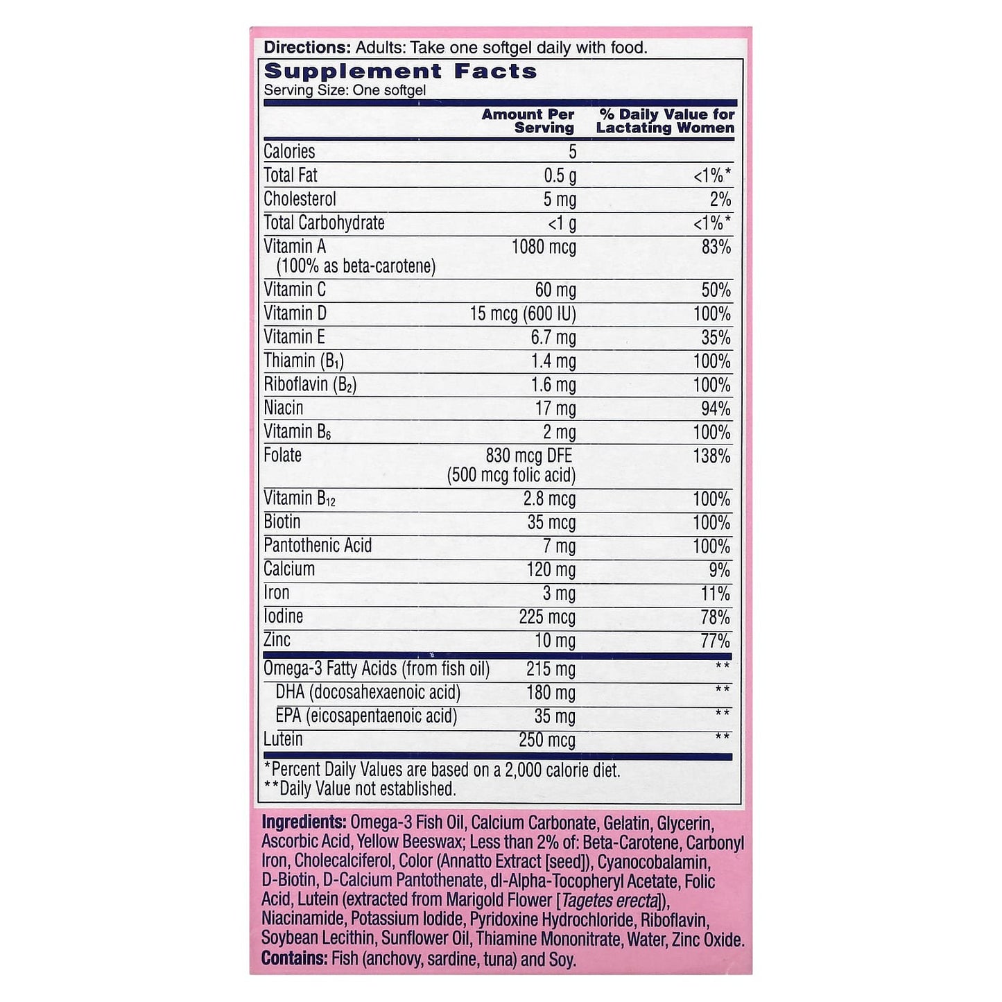 One-A-DayPostnatal Complete Multivitamin, 60 Softgels