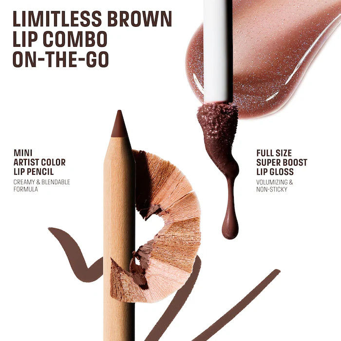 MAKE UP FOR EVER
Mini Artist Color Pencil Lip Liner & Full Size Super Boost Lip Gloss Kit (limtless brown)