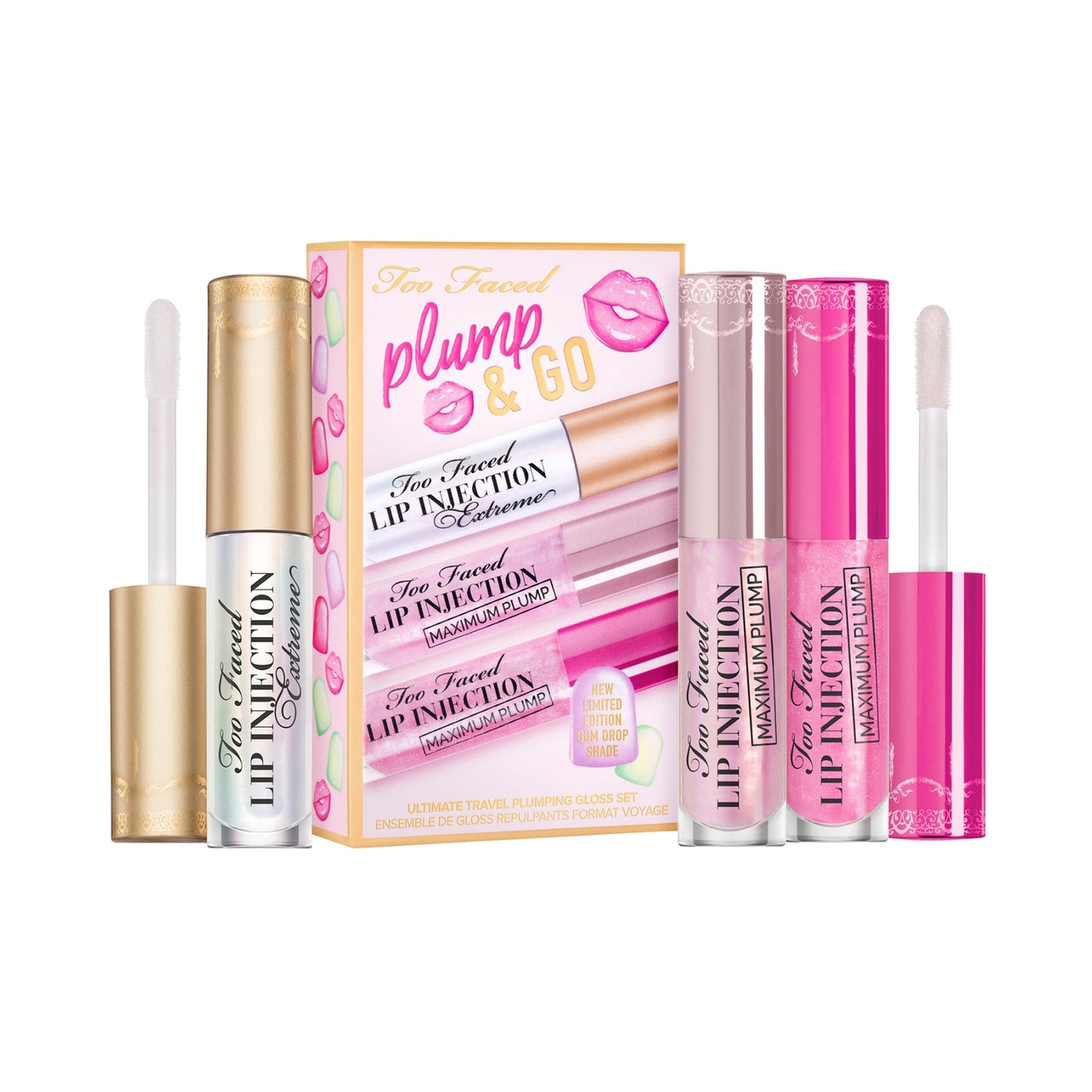 Too Faced Plump & Go Ultimate Travel Plumping Gloss Set - Multi-Color (3 Pcs)