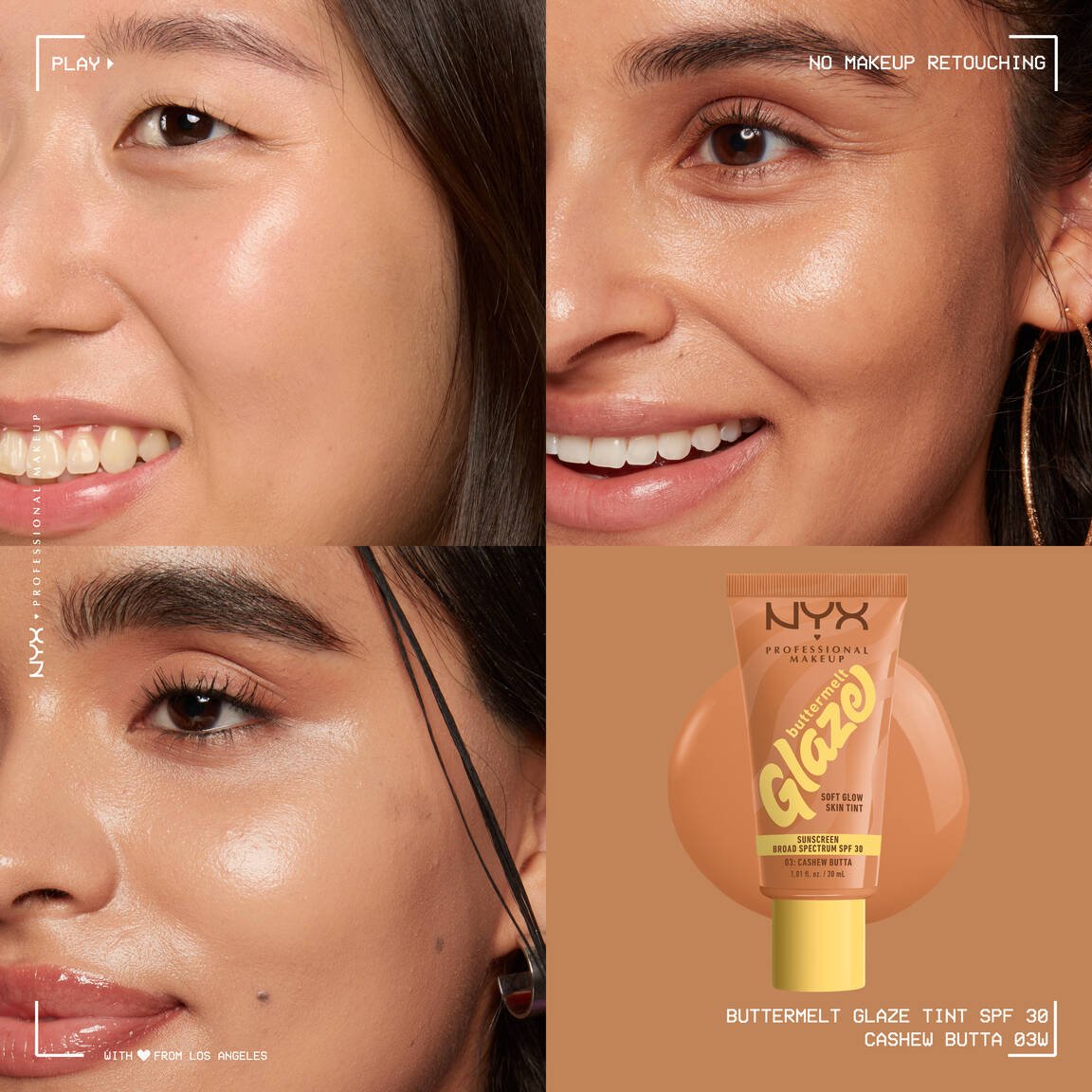 Nyx BUTTERMELT GLAZE SOFT GLOW SKIN TINT SPF 30 (03 Cashew Butta)