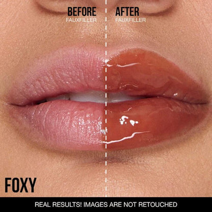 HUDA BEAUTY Faux Filler Shiny Non-Sticky Lip Gloss (Foxy)