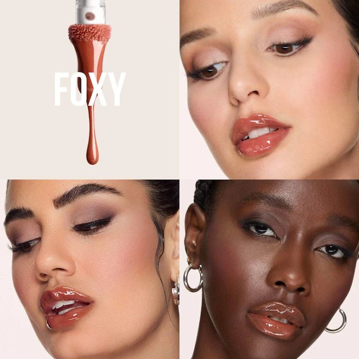 HUDA BEAUTY Faux Filler Shiny Non-Sticky Lip Gloss (Foxy)