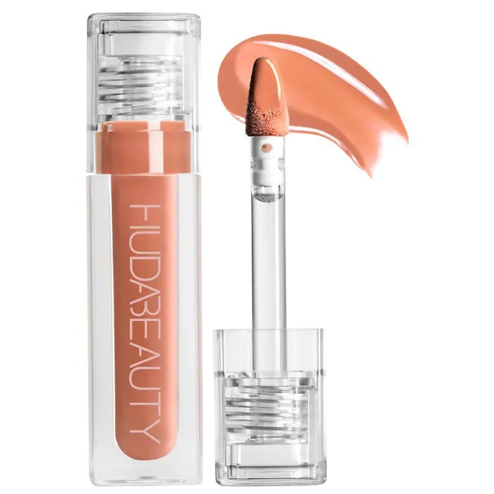 HUDA BEAUTY Faux Filler Shiny Non-Sticky Lip Gloss (Honey)