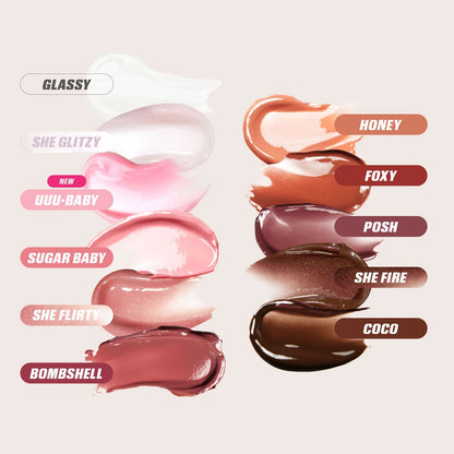 HUDA BEAUTY Faux Filler Shiny Non-Sticky Lip Gloss (UUU-Baby)