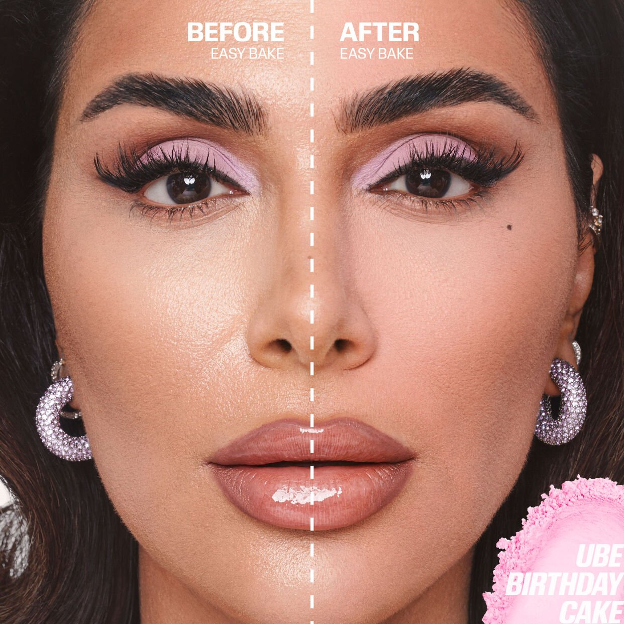 Huda beauty Easy Bake Loose Baking &amp; Setting Powder Ube Birthday Cake