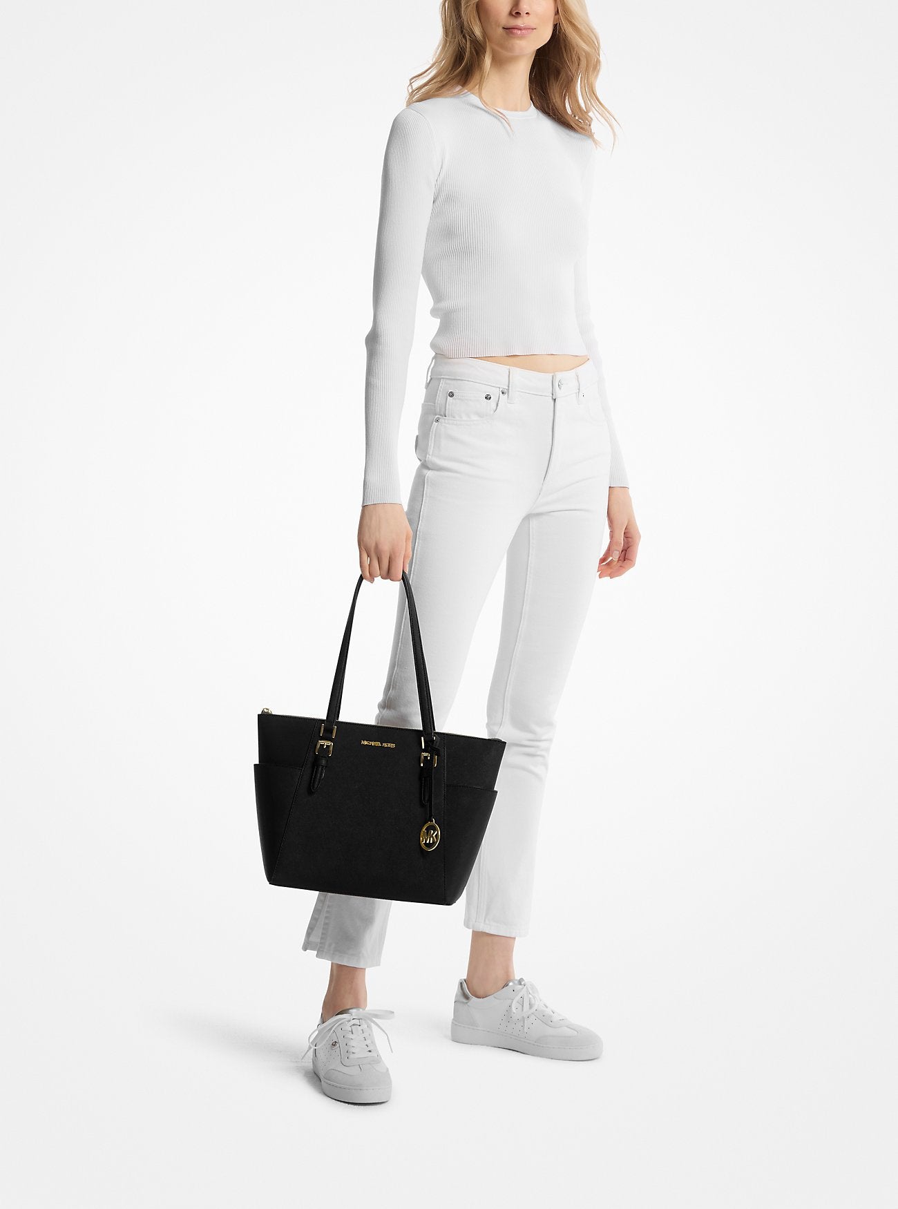 Michael kors Charlotte Large Saffiano Leather Top-Zip Tote Bag