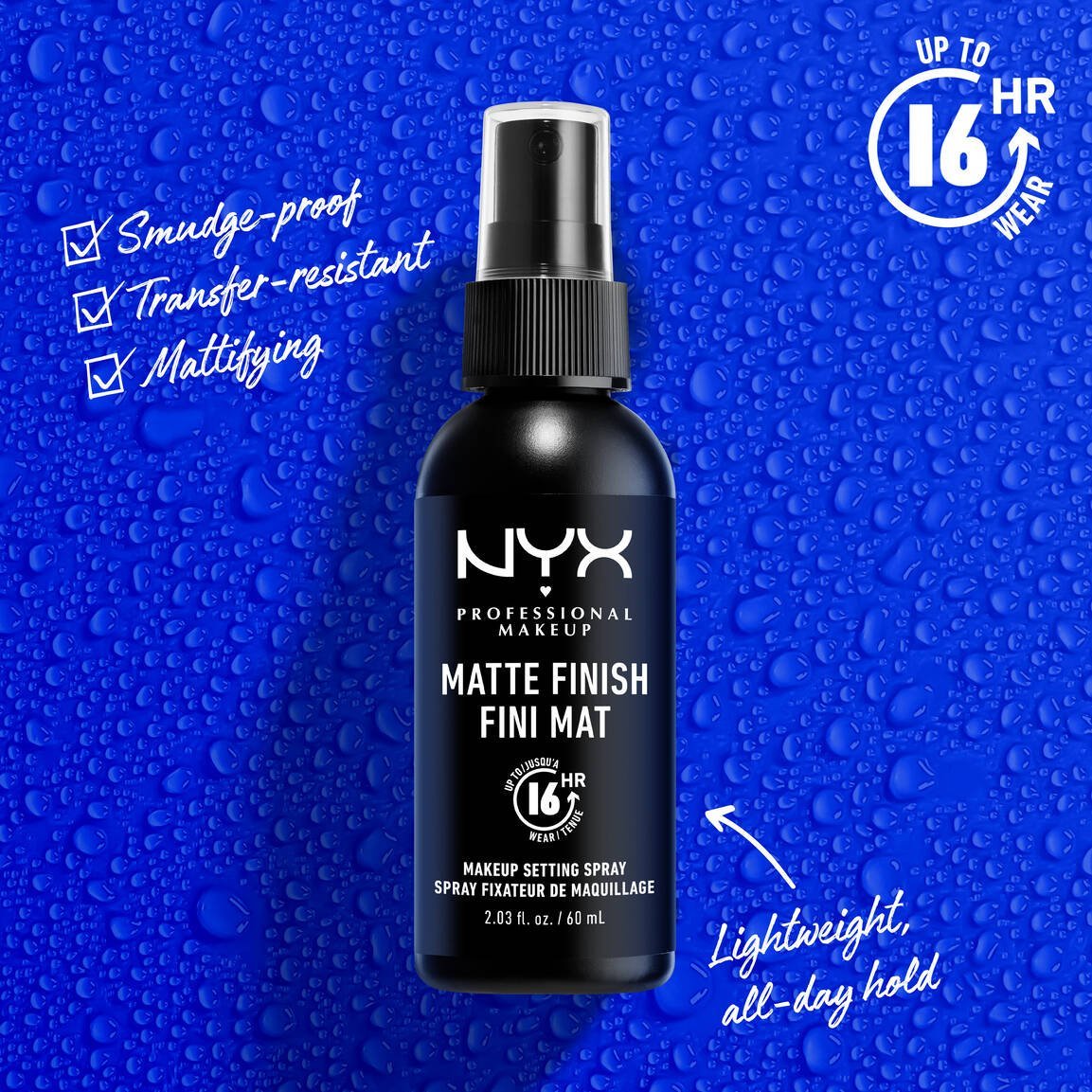 Makeup Setting Spray - Matte
Long-Lasting Matte Finish Setting Spray