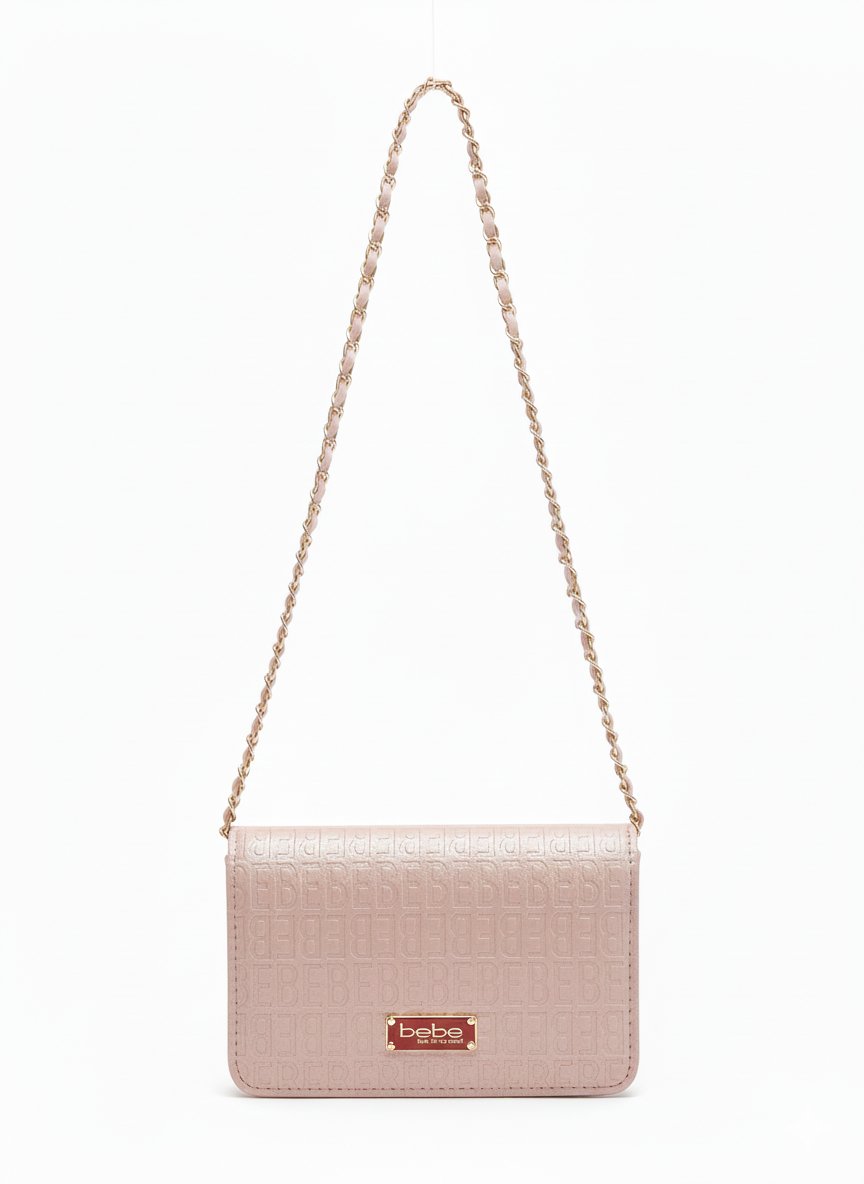 Bebe Blush Crossbody Bag with Gold Chain