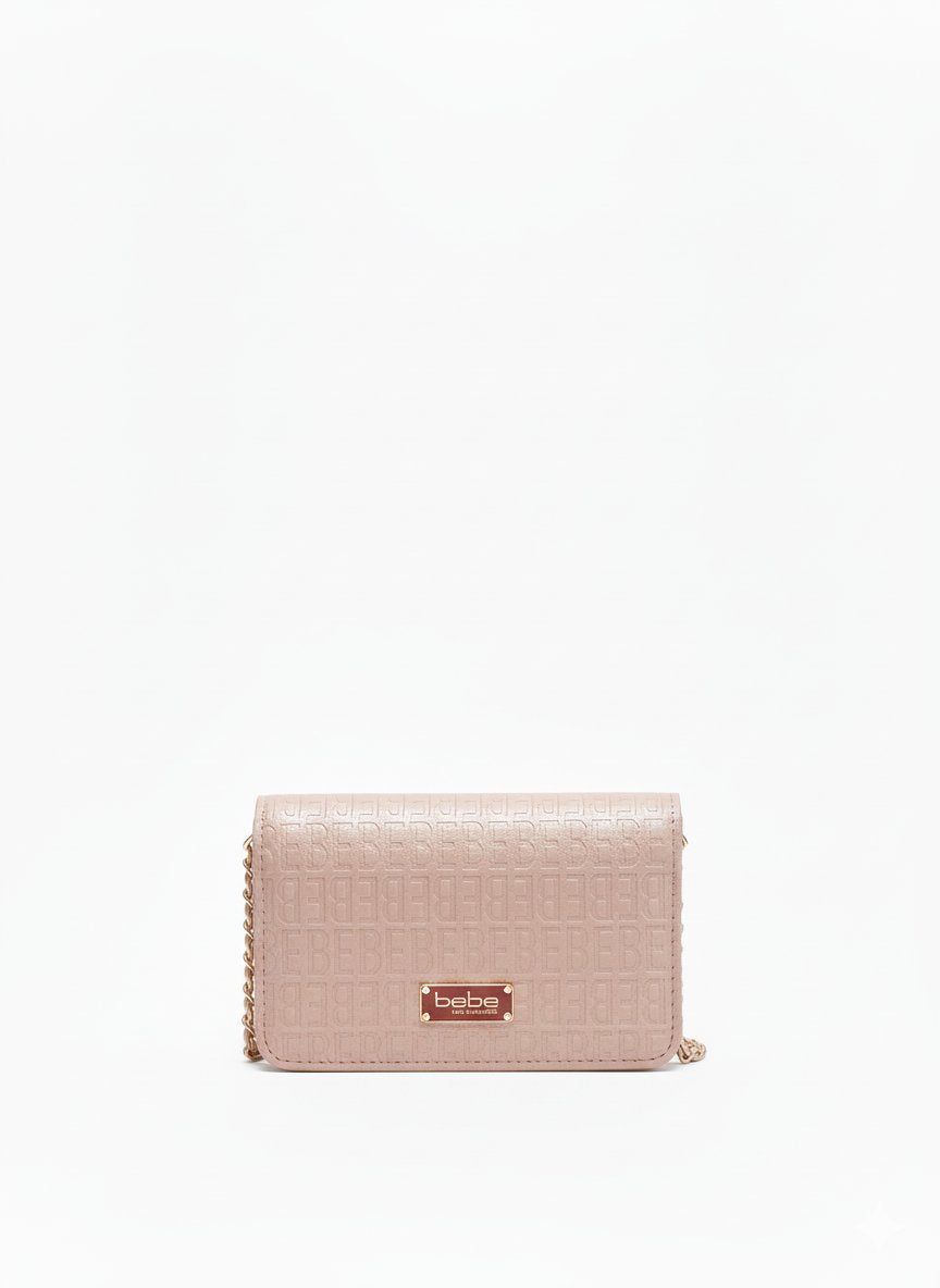 Bebe Blush Crossbody Bag with Gold Chain