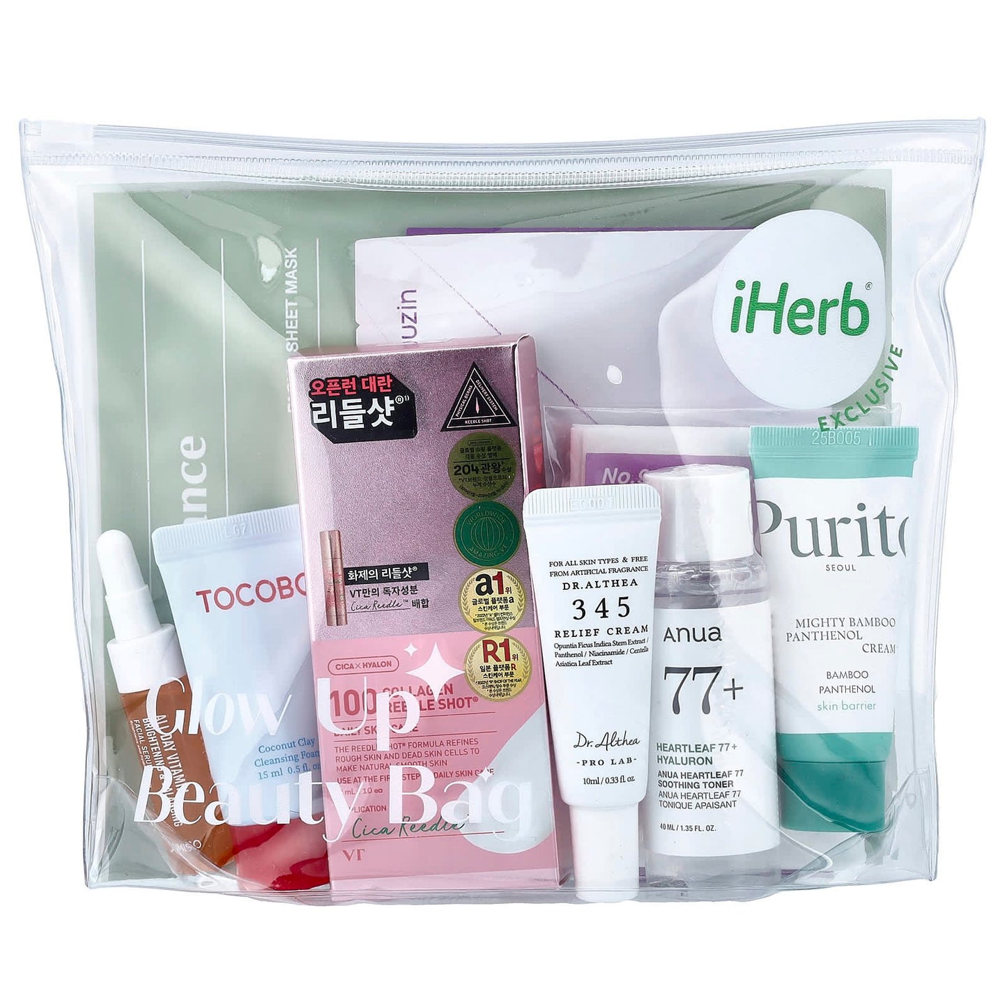 iHerb, Korean Glow Up Beauty Bag, 8 Piece Set