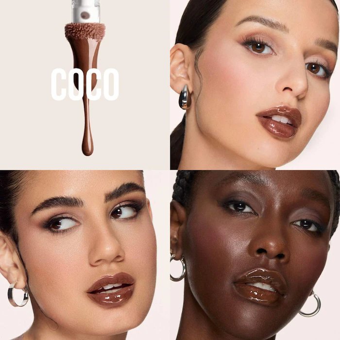HUDA BEAUTY Faux Filler Shiny Non-Sticky Lip Gloss (Coco)