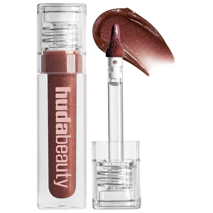 HUDA BEAUTY Faux Filler Shiny Non-Sticky Lip Gloss (She Fire)