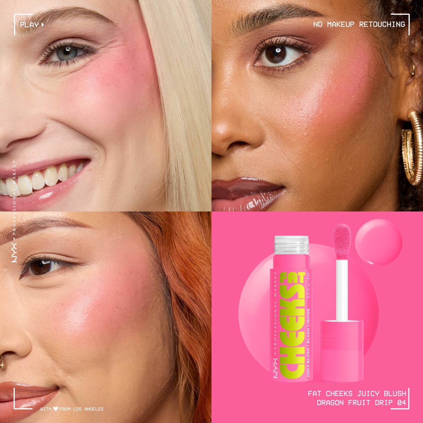 Nyx Fat Cheeks Juicy Liquid Blush
(Dragon Fruit drip)