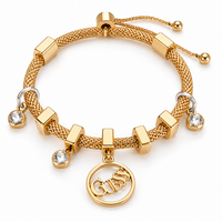 Guess Gold Charm Mesh Bracelet