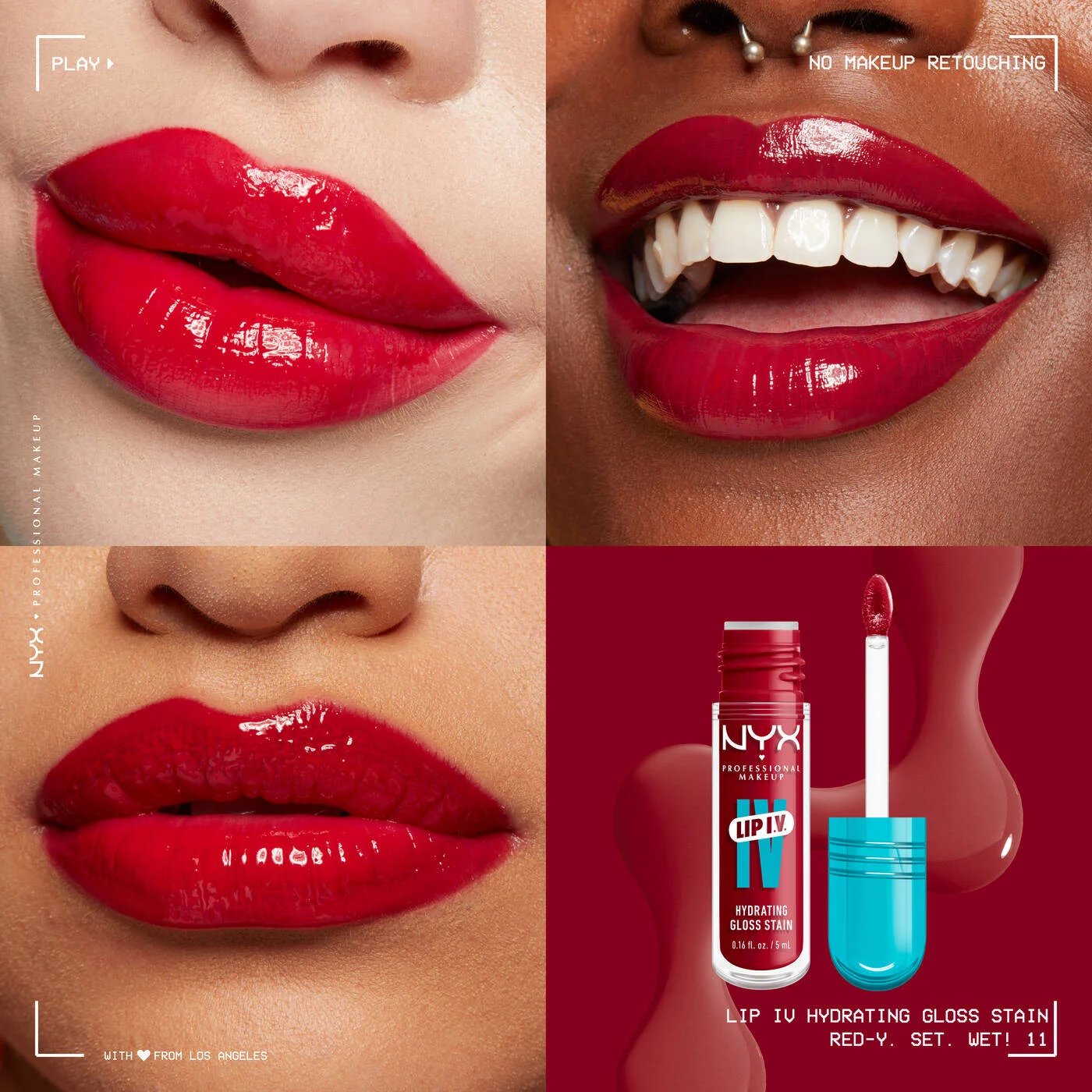 Nyx Lip Hydrating Lip Gloss Stain (Red-y.Set.Wet)