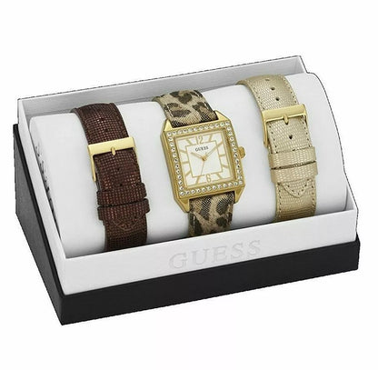 Guess White Dial Analogue Quartz Leather Strap Ladies Watch W0068L2