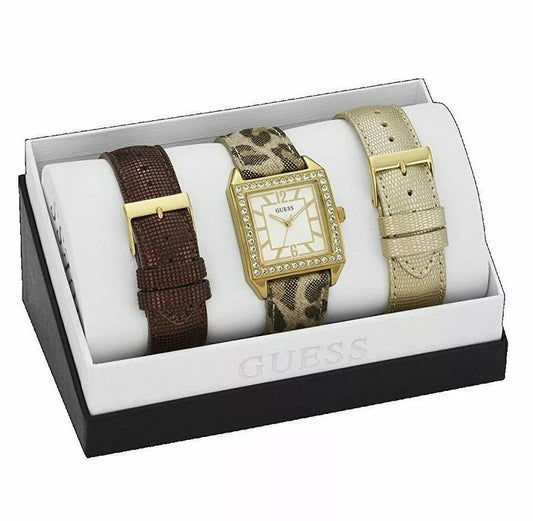 Guess White Dial Analogue Quartz Leather Strap Ladies Watch W0068L2