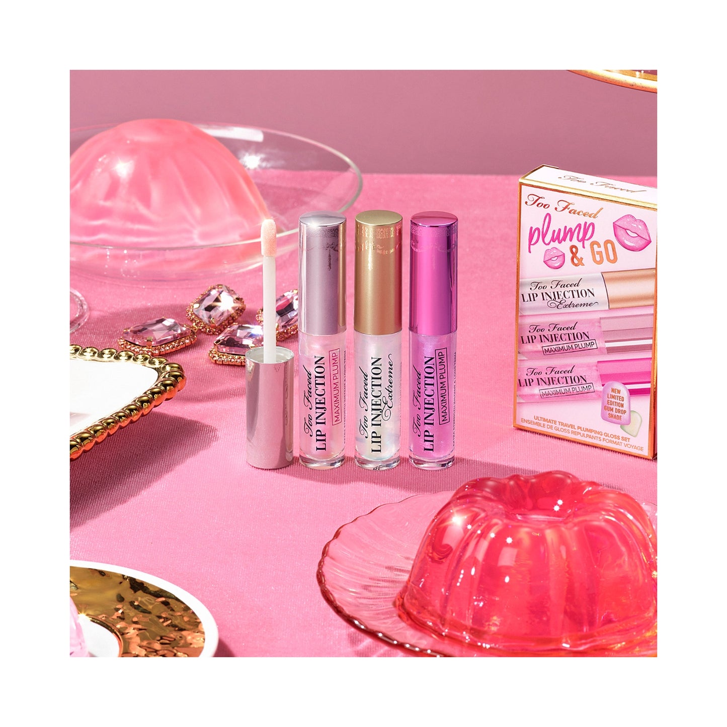 Too Faced Plump & Go Ultimate Travel Plumping Gloss Set - Multi-Color (3 Pcs)
