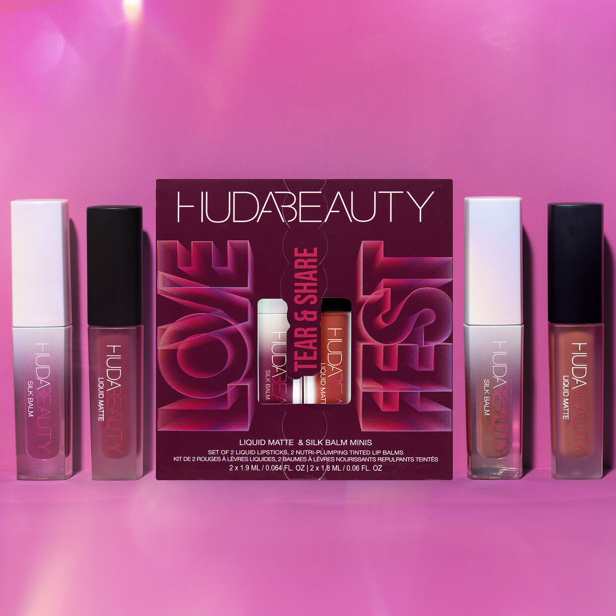 Huda beauty Lovefest Tear &amp; Share Lip Quad