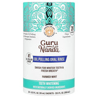 GuruNanda Oil Pulling Oral Rinse, Farmed Mint (Per Sachet 10ml)
