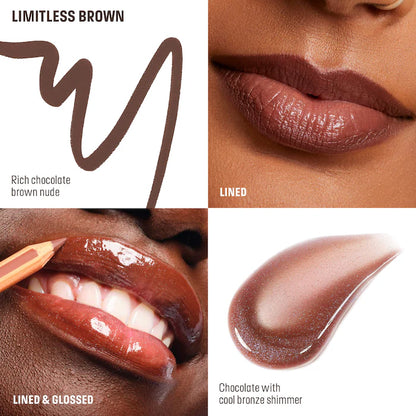 MAKE UP FOR EVER 
Mini Artist Color Pencil Lip Liner & Full Size Super Boost Lip Gloss Kit (limtless brown)