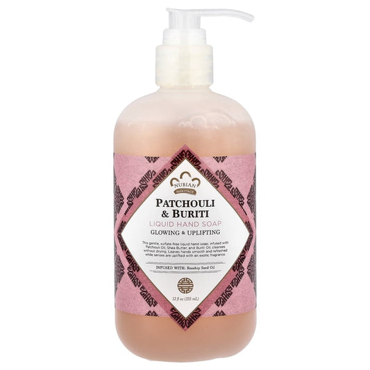 Nubian Heritage Liquid Hand Soap, Patchouli & Buriti, (355 ml)