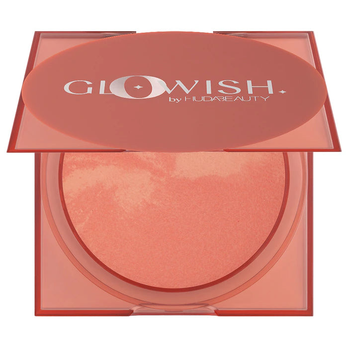HUDA BEAUTY GloWish Cheeky Vegan Soft Glow Powder Blush (healthy peach)