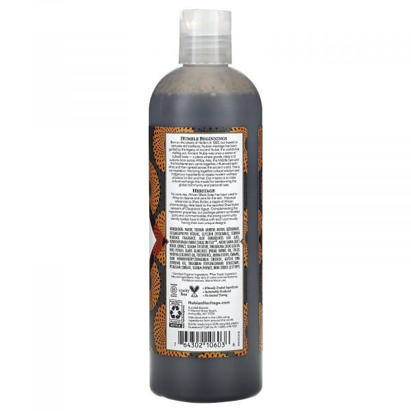 Nubian Heritage
African Black Soap, Body Wash
(384 ml)