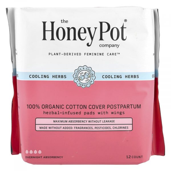 The Honey Pot Company
Organic Herbal-Infused Pads with Wings, Postpartum Overnight, 12 Count