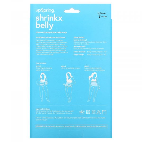 UpSpring Shrinkx Belly, Charcoal Postpartum Belly Wrap