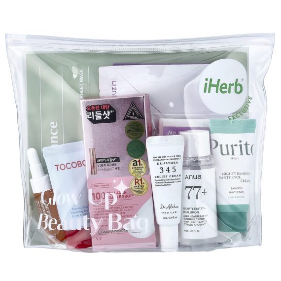 iHerb, Korean Glow Up Beauty Bag, 8 Piece Set